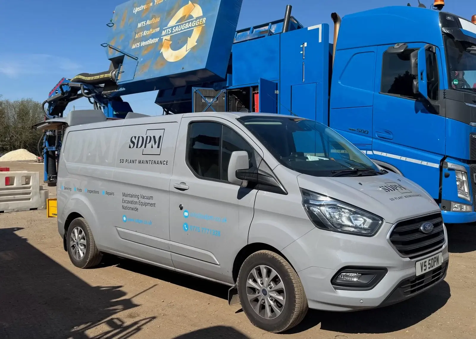 suction excavator repair and maintenance in progress